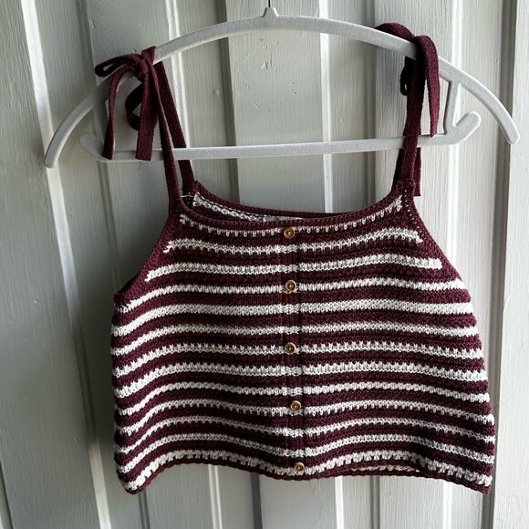 American Eagle Crochet Striped Tank Top - Picture 2 of 6